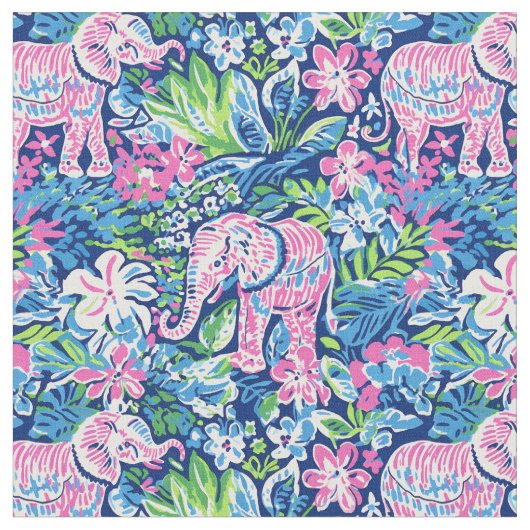 Tissu Parade du jardin des éléphants (Fermer)