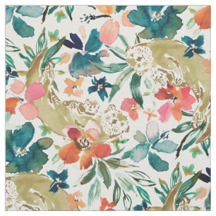 Tissu PARADIS DE MER Couleur d'eau douce de la flore