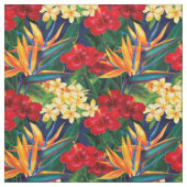 Tissu Paradis tropical Floral hawaïen (petit) (Échantillon)