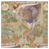 Tissu Paris Flapper Art Déco Peacock Vintage (Fermer)