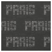 Tissu Paris Quartiers Typographique Word Art (Fermer)