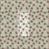 Tissu parme à la menthe fleurie (Carreau)