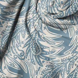 Tissu Parmi les feuilles rampent des choses sans couture