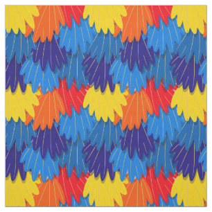 Tissu Parrot Scarlet Macaw Feathers Exotic Bird Motif