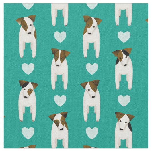 Tissu Parson Jack Russell chiens w coeurs N'IMPORTE QUEL (Fermer)