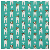 Tissu Parson Jack Russell chiens w coeurs N'IMPORTE QUEL (Échantillon)