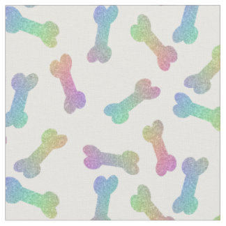 Tissu Parties scintillant arc-en-ciel os de chien