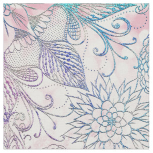 Tissu Parties scintillant magique Iridescente Plumes Dre