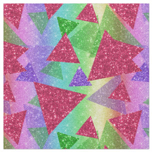 Tissu parties scintillant ombre arc-en-ciel faux triangl