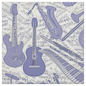 Tissu Partition et instruments violet/ivoire ID481 (Échantillon)
