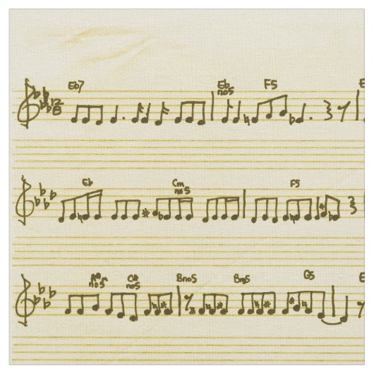 Tissu Partition manuscrite Notes de chansons Antique Ivo (Fermer)