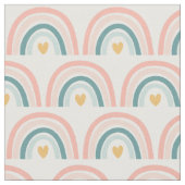 Tissu Pastel Boho Rainbows-Pink, Blues, Gold Fabric (Fermer)