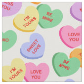 Tissu Pastel Color Candy Hearts Saint Valentin Fabric (Fermer)