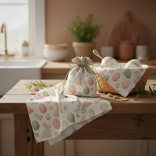 Tissu Pastel Easter Bunny Watercolor Pattern