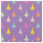 Tissu Pastel F-15 Eagle Fighter Jet Motif sur violet (fermé)