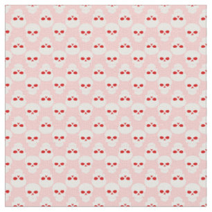 Tissu pastel goth rose rouge halloween squelette