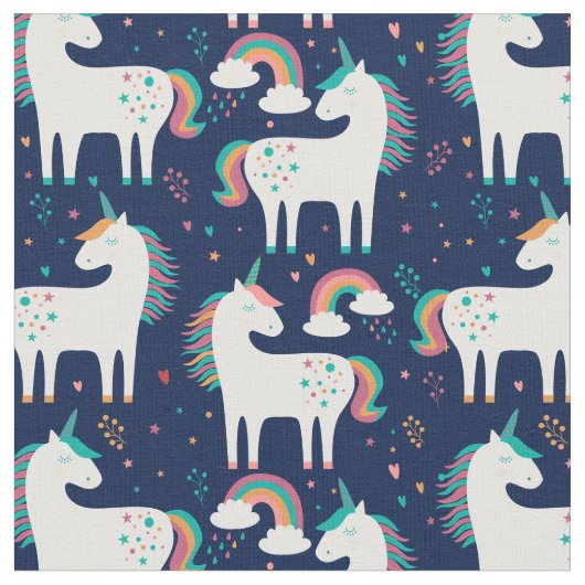 Tissu Pastel Unicorns & Rainbows (Fermer)