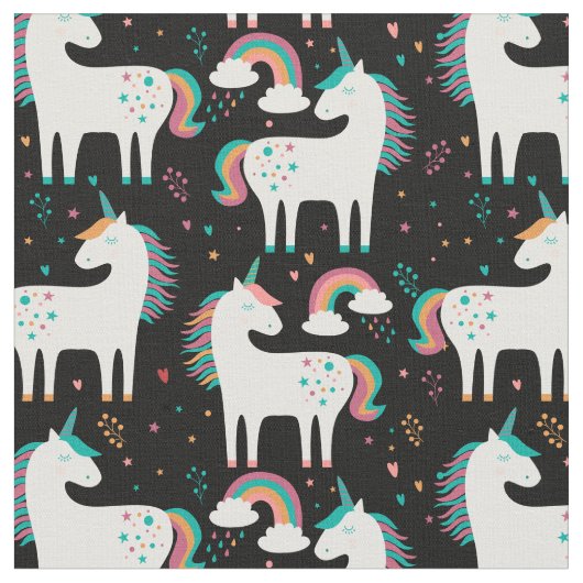 Tissu Pastel Unicorns & Rainbows (Fermer)