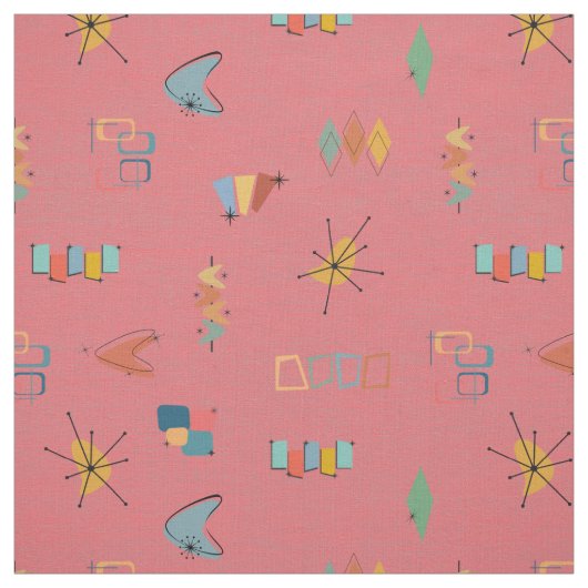 Tissu Pastèque Texturée Moderne Milieu de Siècle (Échantillon)