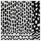 Tissu Patchwork Abstrait - Noir et Blanc (Fermer)