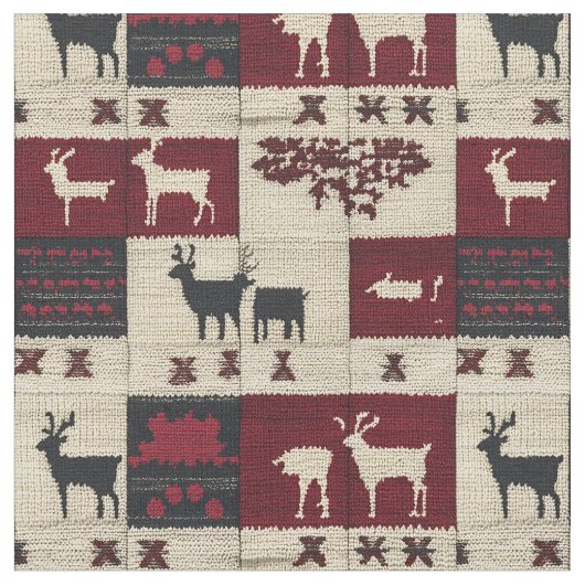 Tissu Patchwork croisé rustique | Folk Holiday Motif (Fermer)
