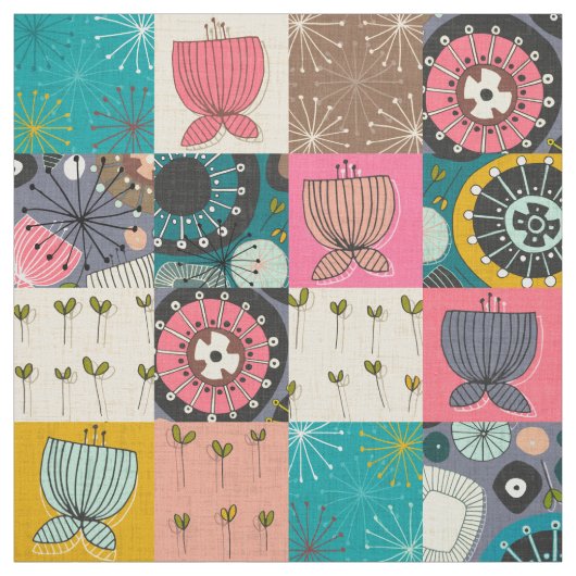 Tissu patchwork de fleurs (Échantillon)