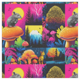 Tissu Patchwork de la forêt fantaisiste