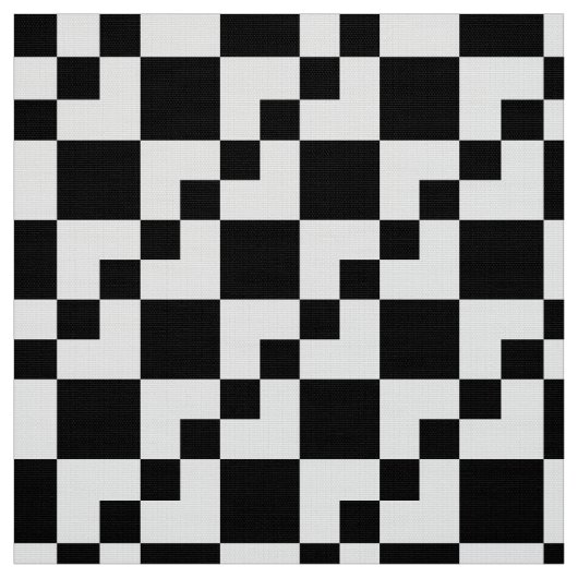 Tissu Patchwork Domino - Blanc sur Noir (Échantillon)