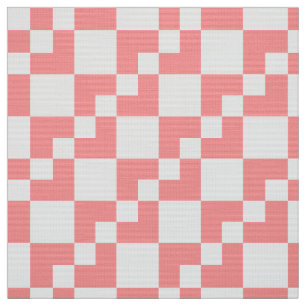 Tissu Patchwork Domino - Tropical rose et blanc