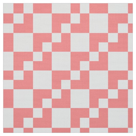 Tissu Patchwork Domino - Tropical rose et blanc (Échantillon)