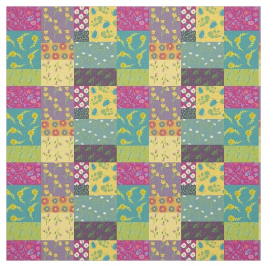 Tissu Patchwork Faux Quilt d'impression Boho Style Maxim (Échantillon)