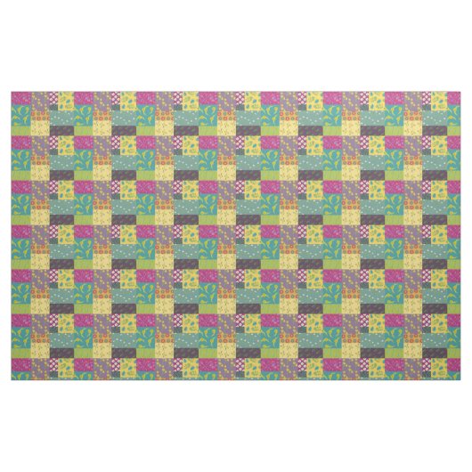 Tissu Patchwork Faux Quilt d'impression Boho Style Maxim (Fat Quarter)