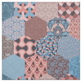 Tissu Patchwork Hexagons Cornflower et Rose (Échantillon)