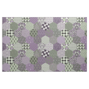 Tissu Patchwork Hexagons Lavender et Sage