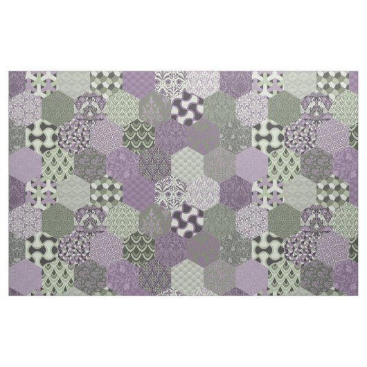 Tissu Patchwork Hexagons Lavender et Sage (Fat Quarter)