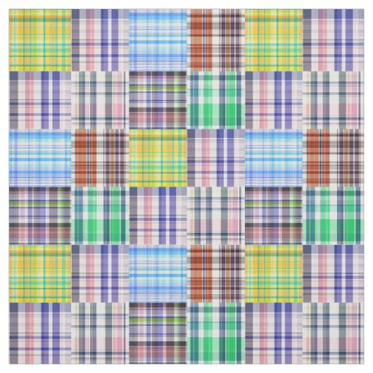 Tissu Patchwork Look #1 Preppy Madras Style Plaid Sz6 (Échantillon)