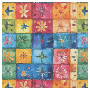 Tissu Patchwork Picado à motifs floraux de courtepointe