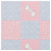 Tissu Patchwork rose et bleu Damask avec nom (Fermer)