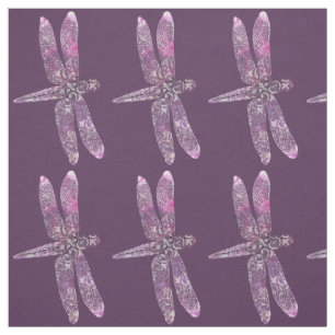 Tissu Patine pourpre : Libellule