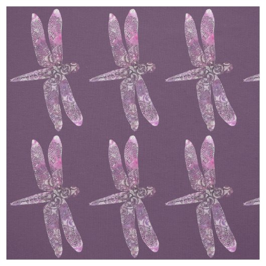Tissu Patine pourpre : Libellule (Échantillon)