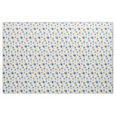 Tissu Patrón boho  pintado a mano amarillo y azul (Yard)