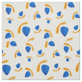 Tissu Patrón boho  pintado a mano amarillo y azul (Échantillon)