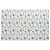 Tissu Patrón boho  pintado a mano amarillo y azul (Fat Quarter)