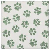 Tissu Patrouilles de Doodle, Paws de Chien, Paws Vertes (Échantillon)