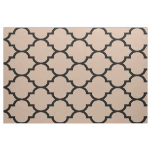 Tissu Patte Géométrique Moderne De Quatrefoil Noir Et Ta