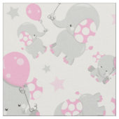 Tissu Pattern of Elephants, Cute Elephants - Pink Gray (Fermer)