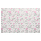 Tissu Pattern of Elephants, Cute Elephants - Pink Gray (Fat Quarter)