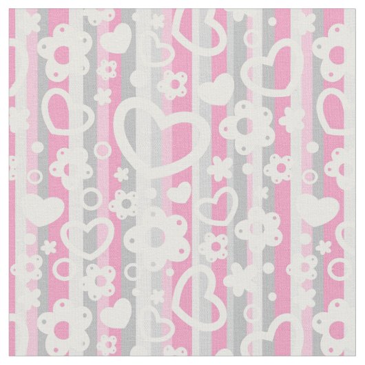 Tissu Pattern with Hearts and Flowers (Fermer)