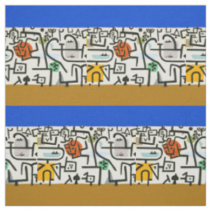 Tissu Paul Klee Rich Harbor Expressionnisme abstrait