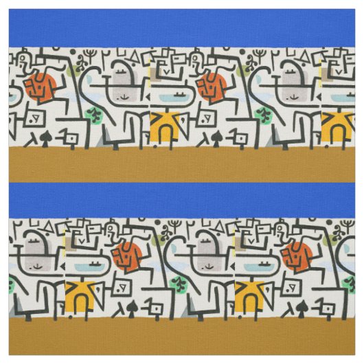 Tissu Paul Klee Rich Harbor Expressionnisme abstrait (Échantillon)